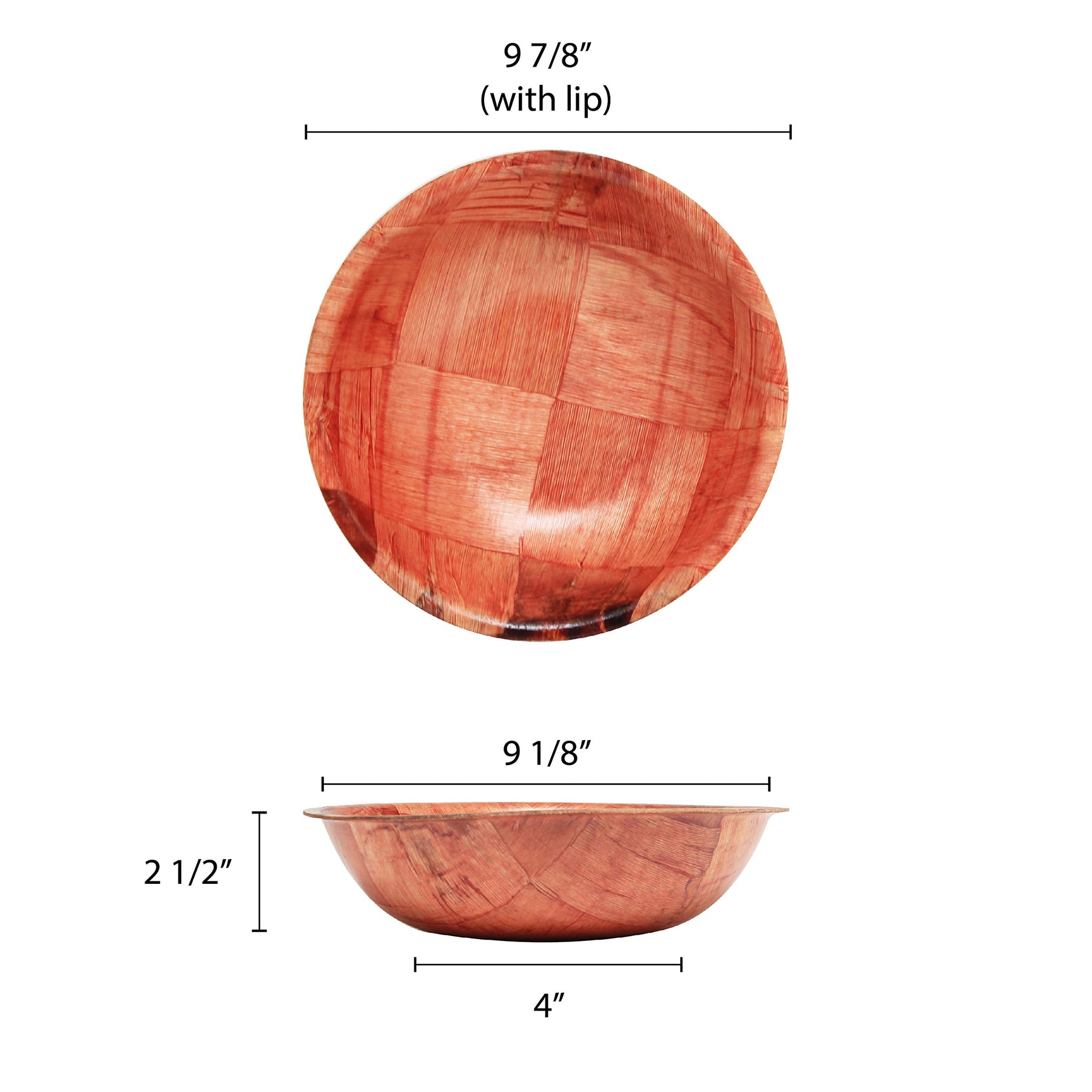 Thunder Group WDTSB010 Salad Bowl 10" Dia. X 2-1/2"H Woven Wood view 2
