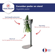 LOUIS TELLIER - Cucumber Peeler on Stand - For cucumber up to Ø2.4 in - Stainless Steel Blade - High Efficiency view 4
