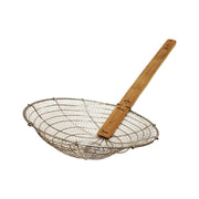 Thunder Group Galvanized Bamboo Handled Skimmer, 14-Inch, Coarse Mesh