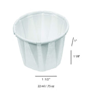 Genpak F075 Squat Paper Portion Cup, .75oz, White, Bag of 250 (Case of 20 Bags) view 2
