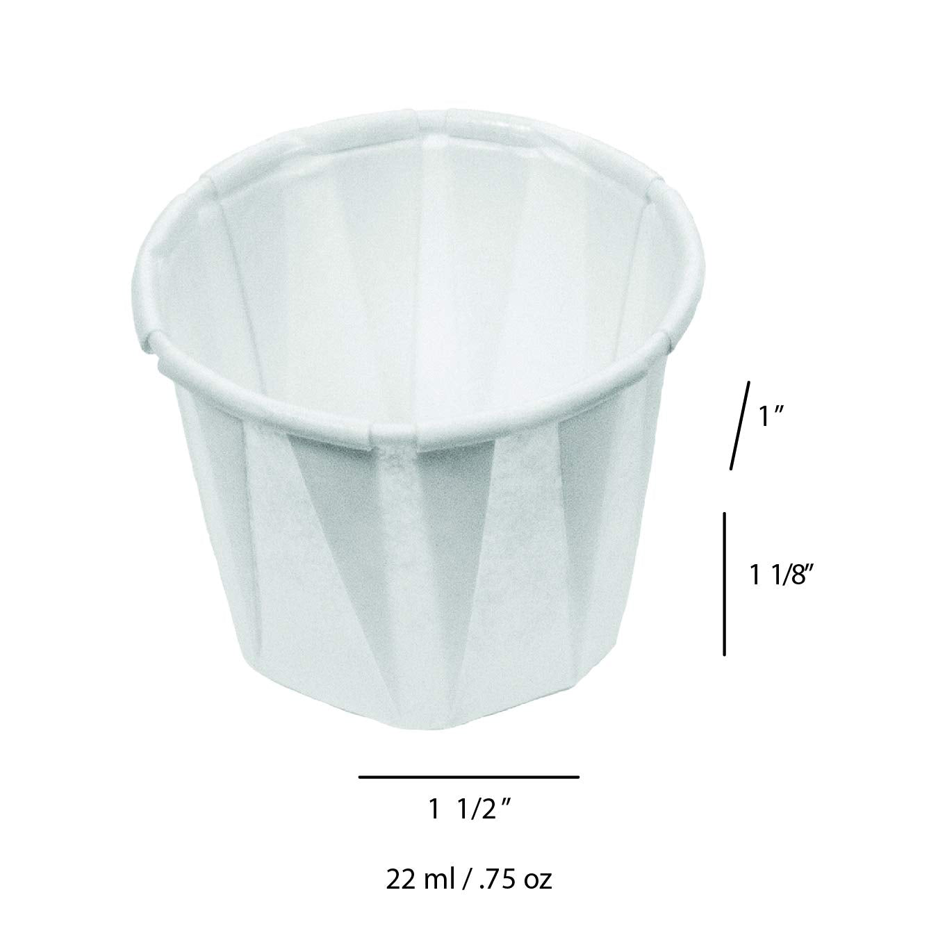 Genpak F075 Squat Paper Portion Cup, .75oz, White, Bag of 250 (Case of 20 Bags) view 2