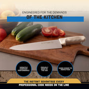 Dexter-Russell S145-10PCP 10-Inch Chef’s Knife, Sani-Safe Series Professional Kitchen Knife, High-Carbon Stainless Steel DEXSTEEL Blade, Textured White Polypropylene Handle, Heavy-Duty Chef Knife view 4