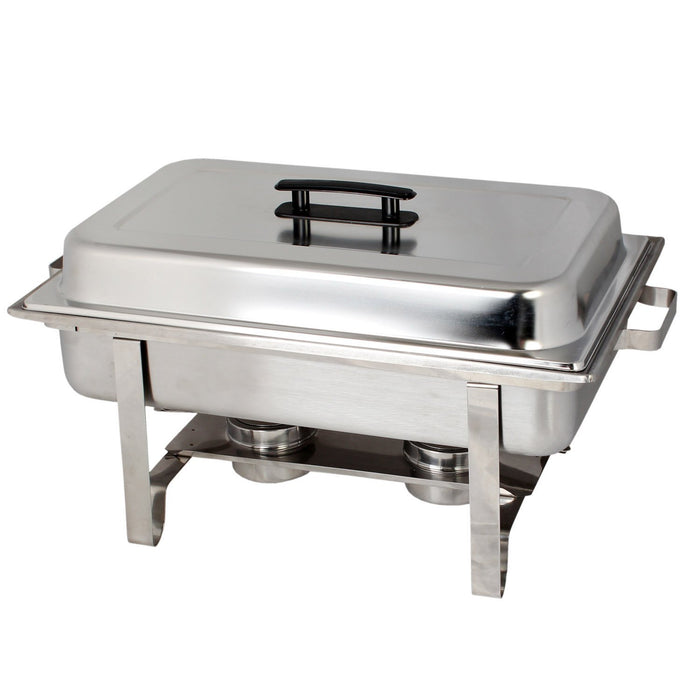 Thunder Group SLRCF001 Economy Chafer, 8 Quart, Full-Size, Welded Frame, dripless Water pan, Lift-Off Cover with Plastic Handle, Duel Fuel Holder, Stainless Steel