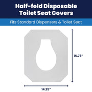 HOSPECO Discreet Seat Half-Fold Toilet Seat Covers, 14.25 X 16.5, White, 250/pack, 20 Packs/carton view 4