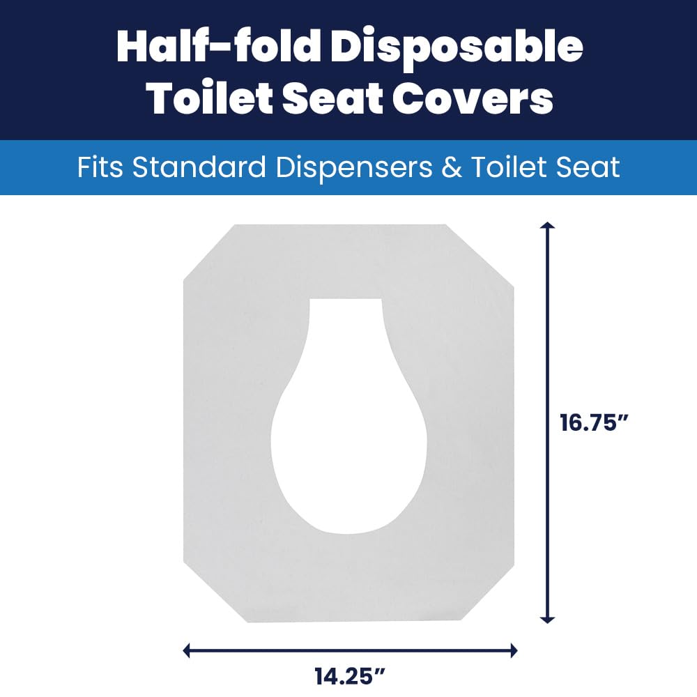 HOSPECO Discreet Seat Half-Fold Toilet Seat Covers, 14.25 X 16.5, White, 250/pack, 20 Packs/carton view 4