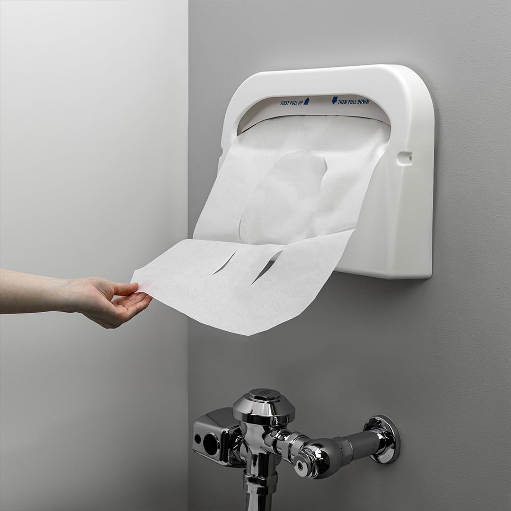 HOSPECO Discreet Seat Half-Fold Toilet Seat Covers, 14.25 X 16.5, White, 250/pack, 20 Packs/carton view 7
