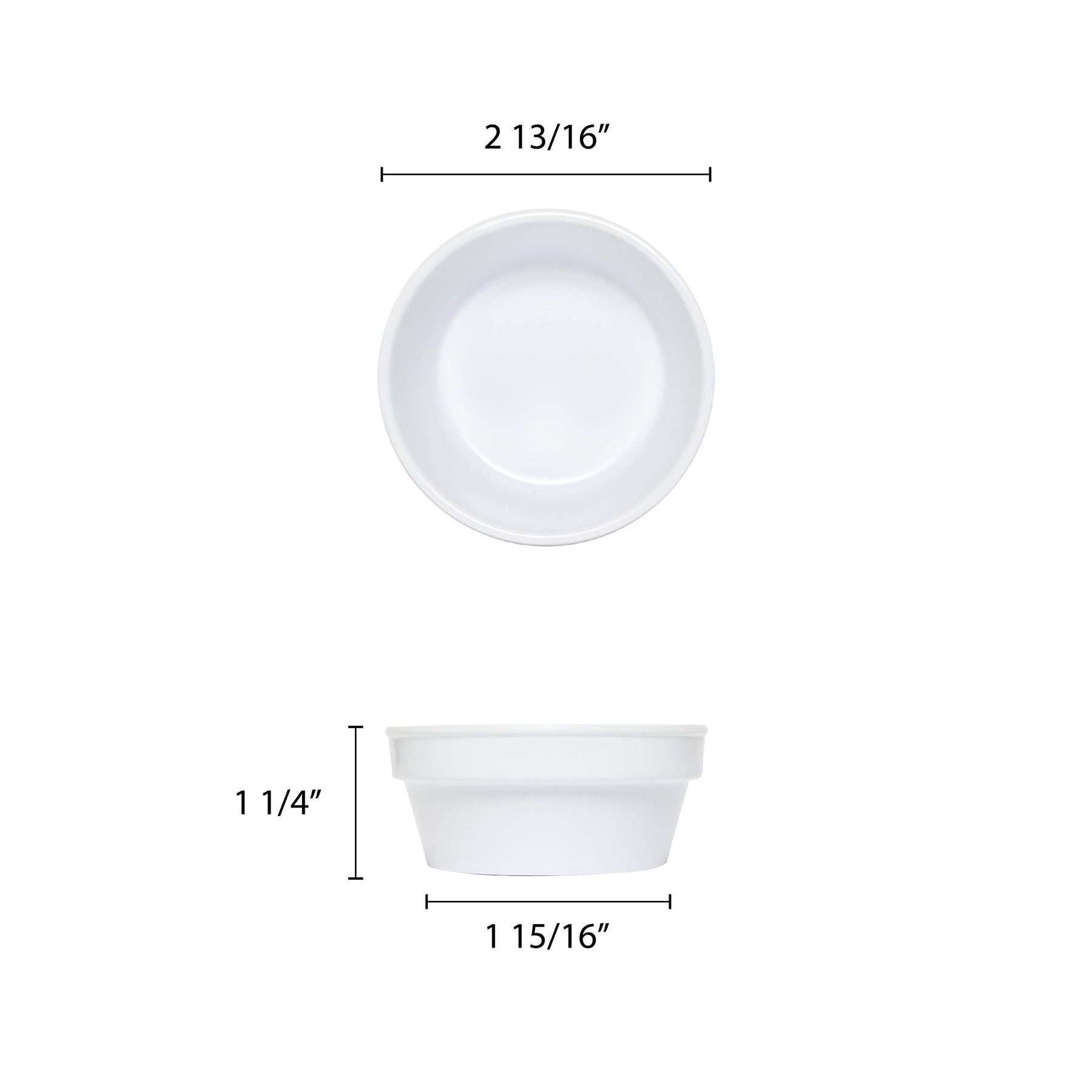 Thunder Group Nustone white melamine dinnerware collection 2.875 inch - 2.5 oz sauce cup/ramekin, comes in dozen view 2