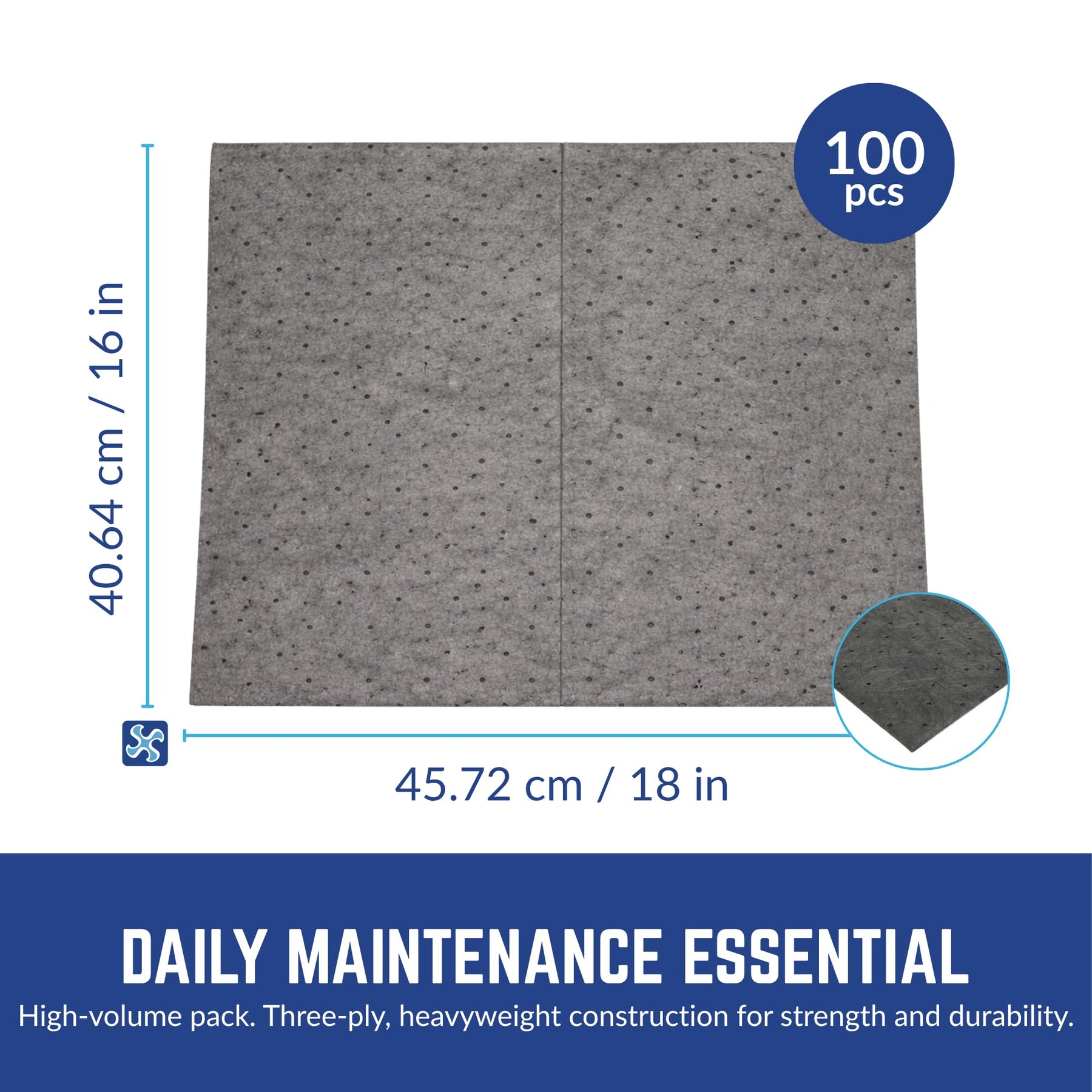 Spilfyter Premium Absorbent Pads, 16" x 18", 100 Count view 6