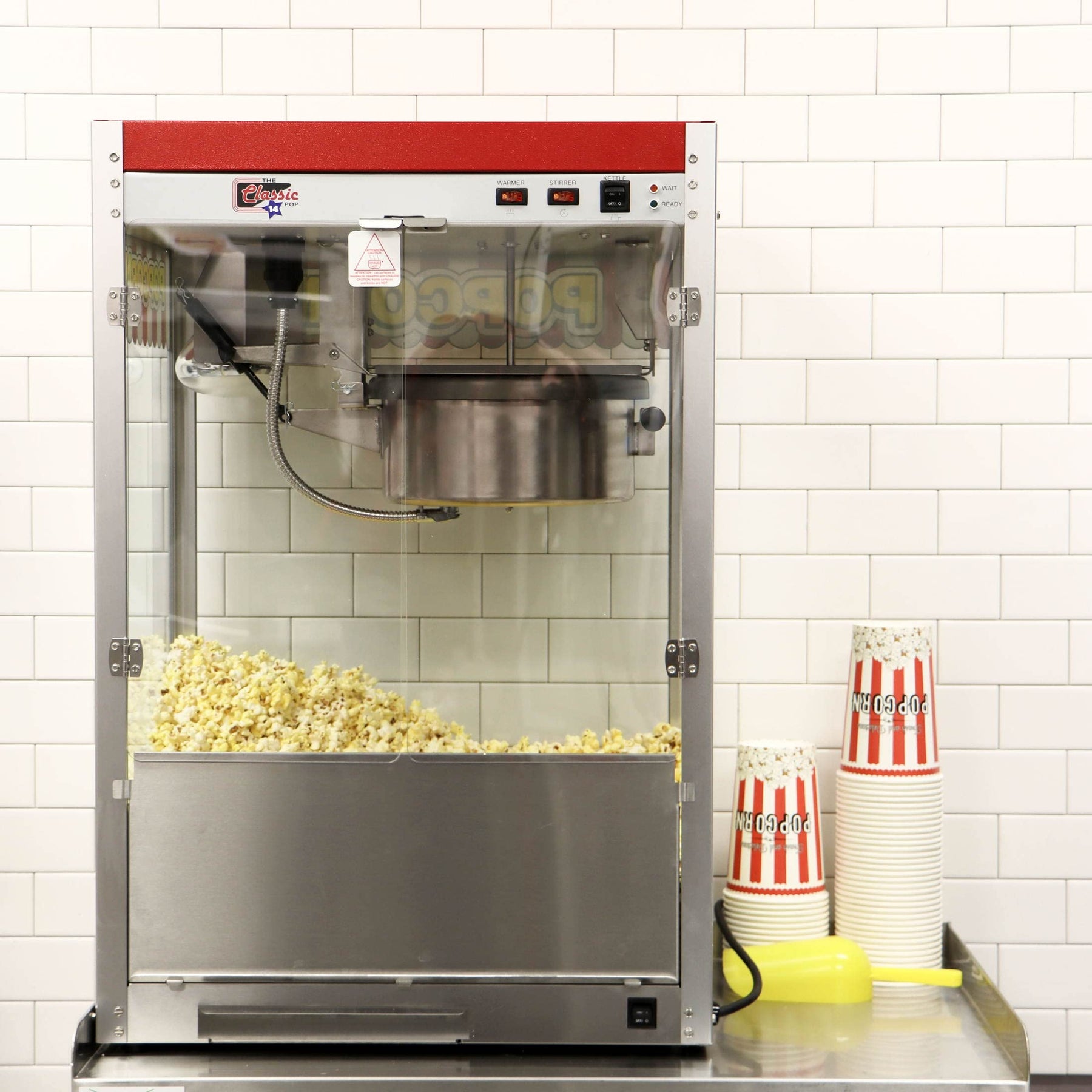 Paragon Classic Pop 14 Ounce Popcorn Machine for Professional Concessionaires Requiring Commercial Quality High Output Popcorn Equipment, red (1112810) view 7