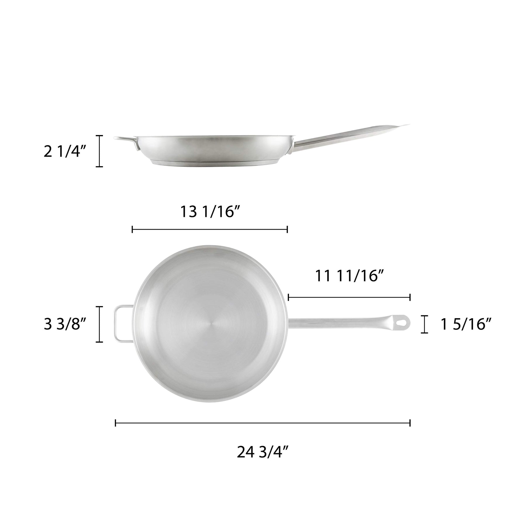 Thunder Group Stainless Steel Fry Pan, 12-Inch view 2