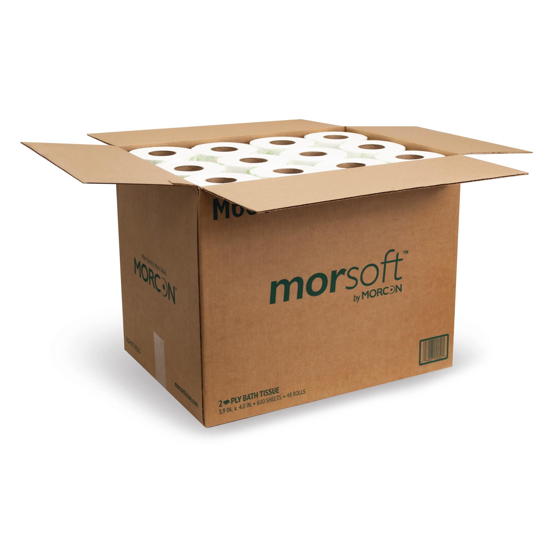 Morsoft by Morcon M600 Bath Tissue, 2-Ply, 3.9 x 3.75in., 600 sheets per roll, 48 Count view 3