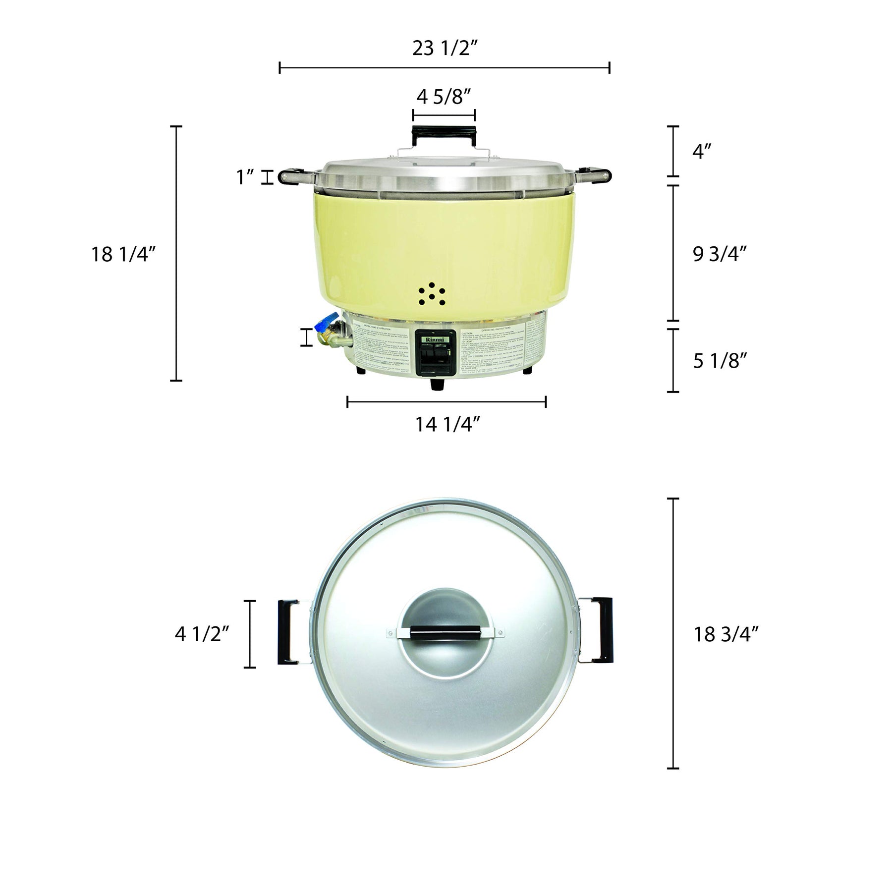 55 cups/ 110 bowls cooked rice Rinnai gas cooker lithium propane LP, comes in each view 2