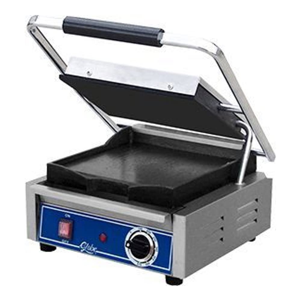 Globe GSG10 Bistro Electric Countertop Smooth Panini Single Grill, NSF