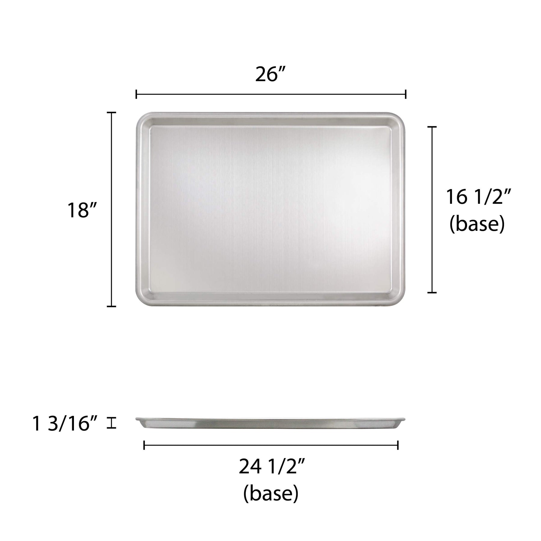 Thunder Group Excellanté 18" x 26" Full Size Aluminum Sheet Pan, 16 Gauge view 2