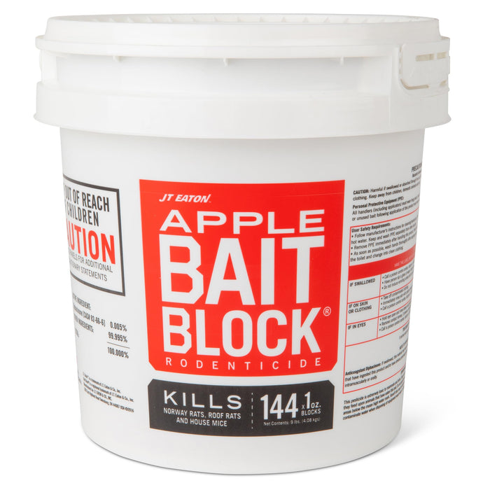 Bait Block Apple Flavor Rodenticide – 9 lb. Pail – Effective Rodent Control Bait Blocks – Long-Lasting and Easy to Use