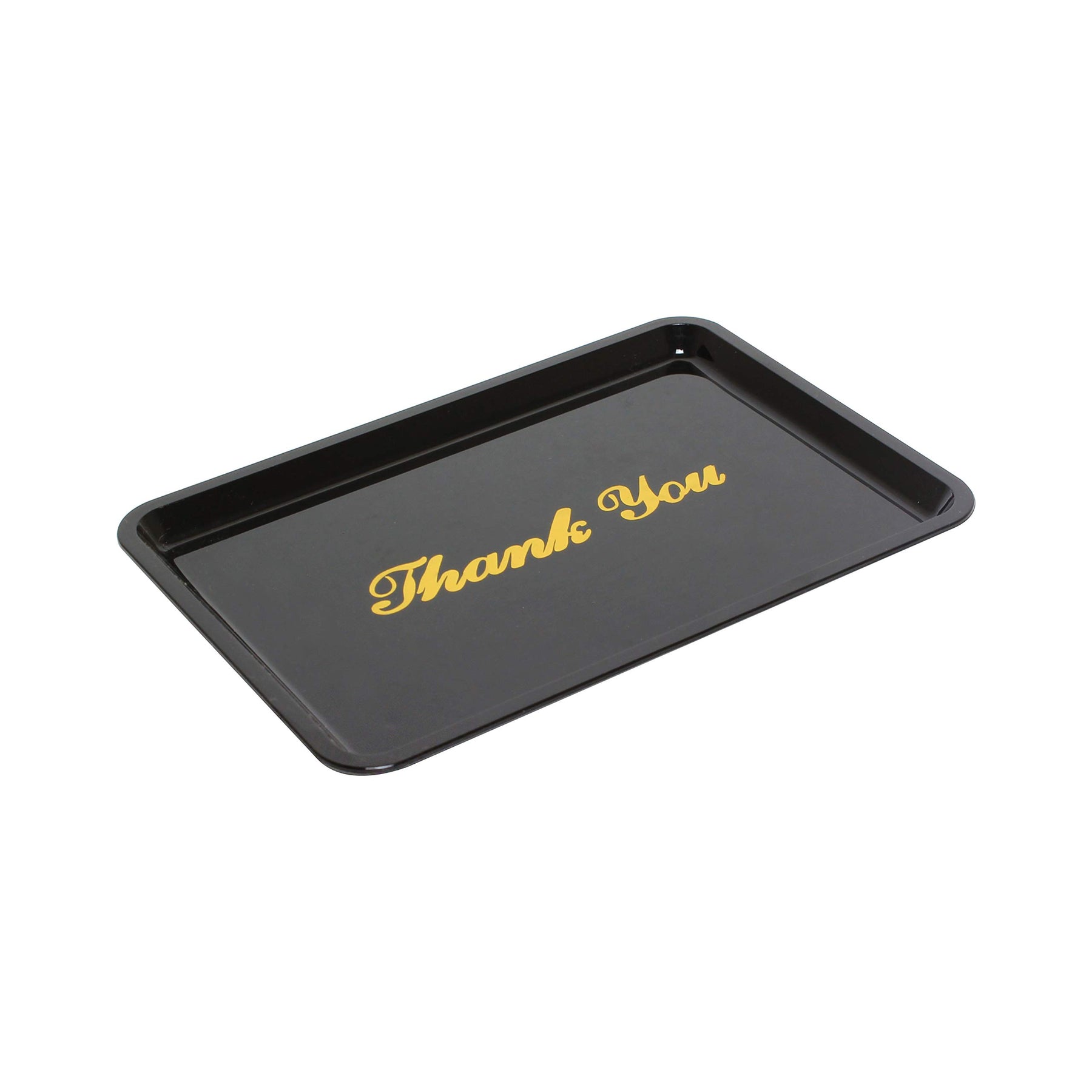 Thunder Group 12-Pack Plastic Tip Tray with Gold Imprint, 4-1/2 by 6-1/2-Inch, Black