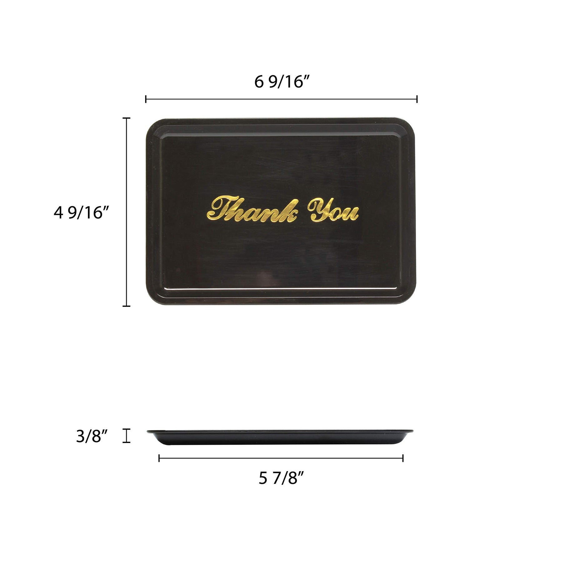 Thunder Group 12-Pack Plastic Tip Tray with Gold Imprint, 4-1/2 by 6-1/2-Inch, Black view 2
