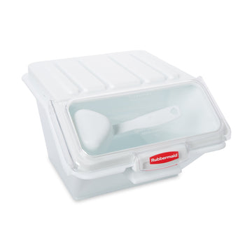 Rubbermaid Commercial Products ProSave Shelf Food Ingredient Bin with Scoop 40-Cup White Kitchen Food Storage Sugar/Grains/Rice/Baking Supplies