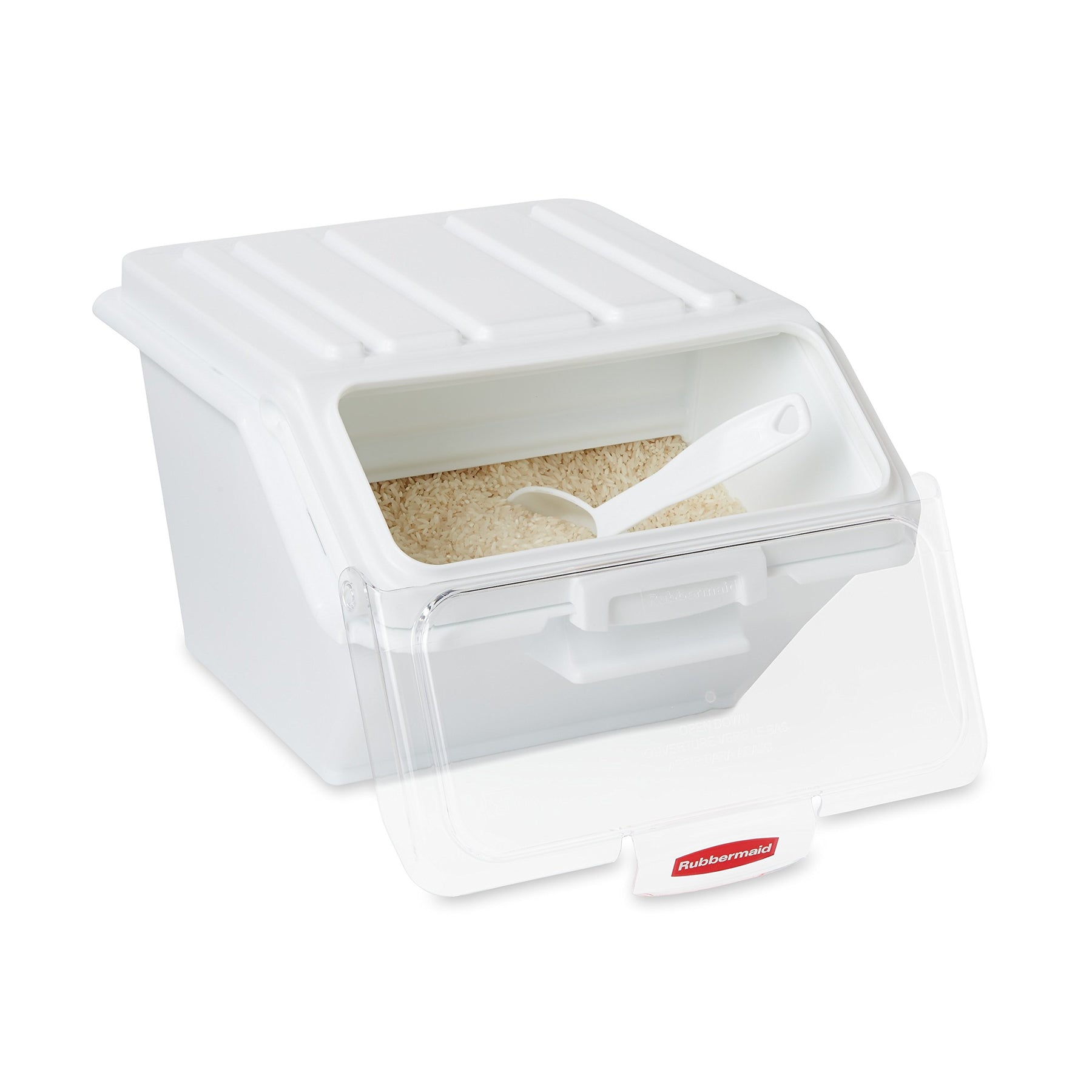 Rubbermaid Commercial Products ProSave Shelf Food Ingredient Bin with Scoop 40-Cup White Kitchen Food Storage Sugar/Grains/Rice/Baking Supplies view 6