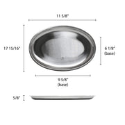 Thunder Group 11.63" x 8" stainless steel oval sizzling platter, comes in each view 2