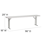Flash Furniture 8 ft Plastic Folding Training Table, Granite White view 3