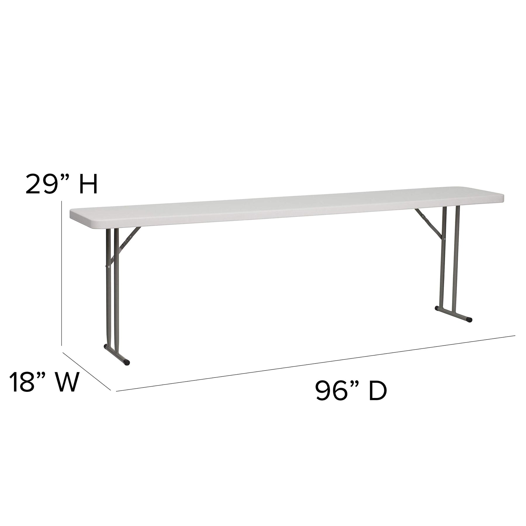 Flash Furniture 8 ft Plastic Folding Training Table, Granite White view 3