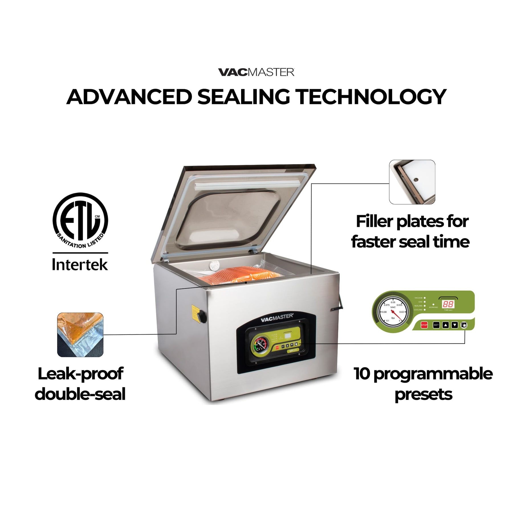 VacMaster VP320 Chamber Vacuum Sealer – Commercial Vacuum Sealer Machine for Food with 1/2 HP Oil Pump, 16” Seal Bar for Bags up to 16” x 18”, Food Vacuum Sealer for Sous Vide, Liquids & Meat view 5