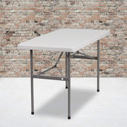 Flash Furniture Kathryn 4-Foot Granite White Plastic Folding Table view 2