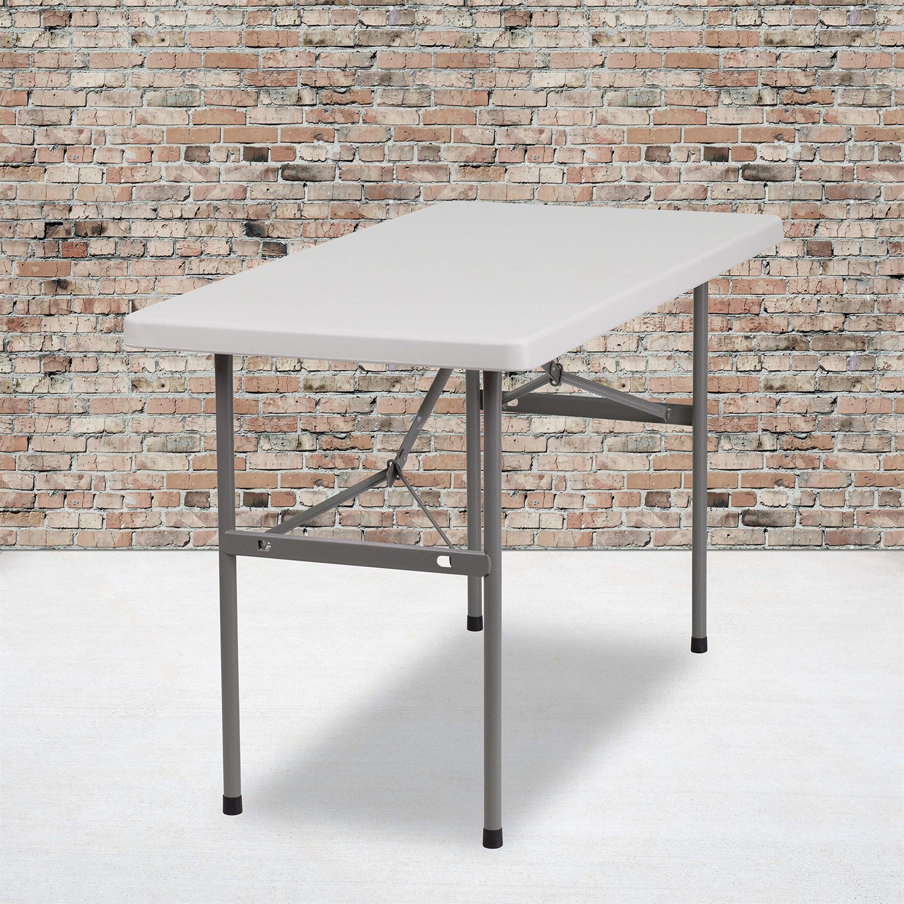 Flash Furniture Kathryn 4-Foot Granite White Plastic Folding Table view 2