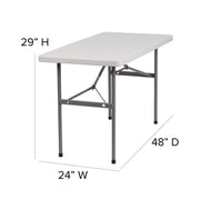 Flash Furniture Kathryn 4-Foot Granite White Plastic Folding Table view 3