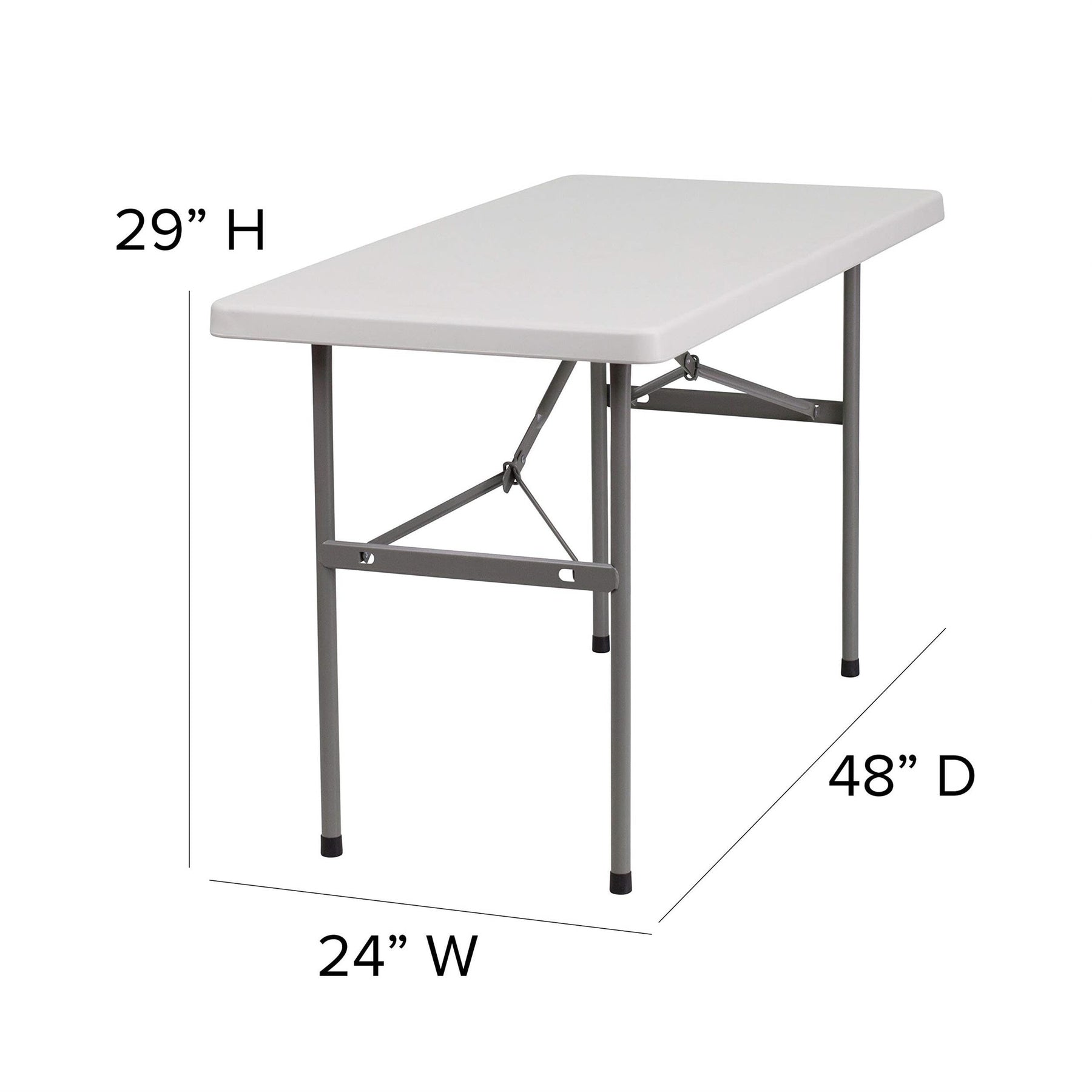 Flash Furniture Kathryn 4-Foot Granite White Plastic Folding Table view 3