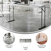 Flash Furniture 5 ft Plastic Folding Training Table, Granite White view 4