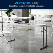 Flash Furniture 5 ft Plastic Folding Training Table, Granite White view 6
