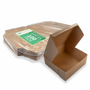 SCT Kraft One-Piece Non-Window Bakery Boxes, 10 x 10 x 4, Brown, Paper, 100/Bundle