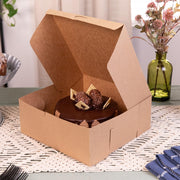 SCT Kraft One-Piece Non-Window Bakery Boxes, 10 x 10 x 4, Brown, Paper, 100/Bundle view 4