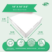 SCT White One-Piece Non-Window Bakery Boxes, 14 x 14 x 6, White, Paper, 50/Carton view 2