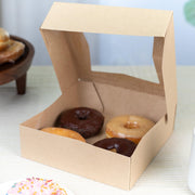 SCT Kraft Window Bakery Box (200 Quantity) 8x8x2.5, Automatic Bakery Carrier for Pies, Donuts, Pastries, Kraft with Clear Lid, 24013K view 4