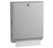 Bobrick B-2620 Surface Mounted Paper Towel Dispenser - Stainless Steel Commercial Bathroom Towel Dispenser with Knob-Latch 400 C-Fold or 525 Multifold Capacity