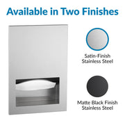 Bobrick Recessed Friction-Catch Paper Towel Dispenser for Commercial Use, Satin Finish, Holds 300 C-Fold and 400 Multifold Towels, TowelMate Built-In, Heavy-Gauge Stainless Steel (Model B-35903) view 4