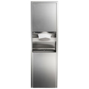 Bobrick 3949 ClassicSeries Stainless Steel Surface-Mounted Convertible Paper Towel Dispenser/Waste Receptacle, Satin Finish, 12 Gallon Capacity, 17-1/2" Width x 56-5/16" Height