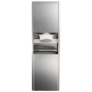 Bobrick 3949 ClassicSeries Stainless Steel Surface-Mounted Convertible Paper Towel Dispenser/Waste Receptacle, Satin Finish, 12 Gallon Capacity, 17-1/2" Width x 56-5/16" Height
