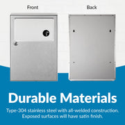 Bobrick Surface-Mounted Sanitary Napkin Disposal – ADA Compliant, Satin-Finish Stainless Steel, Leak-Proof 1.2-gallon Capacity, Self-Closing Panel, Durable & Hygienic Design for Commercial Bathrooms (Model B-254) view 2