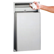 Bobrick Recessed Waste Receptacle, Satin Finish 12-Gallon –Wall-Mounted Stainless Steel Trash Can for Commercial Restrooms LinerMate Compatible (Model B-3644)