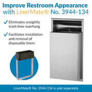 Bobrick Recessed Waste Receptacle, Satin Finish 12-Gallon –Wall-Mounted Stainless Steel Trash Can for Commercial Restrooms LinerMate Compatible (Model B-3644) view 4