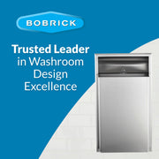 Bobrick Recessed Waste Receptacle, Satin Finish 12-Gallon –Wall-Mounted Stainless Steel Trash Can for Commercial Restrooms LinerMate Compatible (Model B-3644) view 5