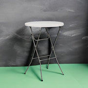 Flash Furniture 2.63 ft Plastic Round Folding Bar Table, Granite White view 5