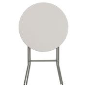 Flash Furniture 2.63 ft Plastic Round Folding Bar Table, Granite White view 6