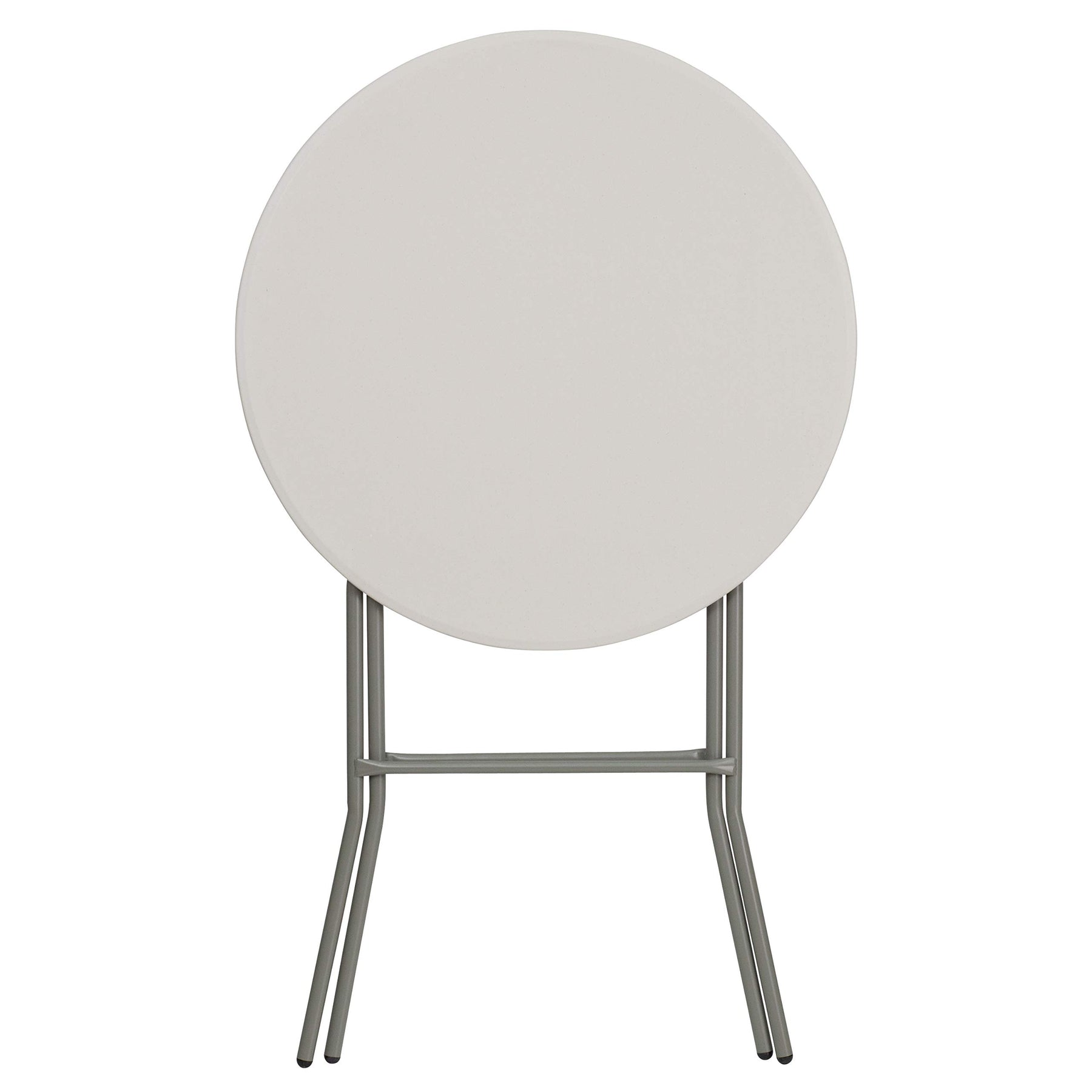 Flash Furniture 2.63 ft Plastic Round Folding Bar Table, Granite White view 6