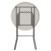 Flash Furniture 2.63 ft Plastic Round Folding Bar Table, Granite White view 7