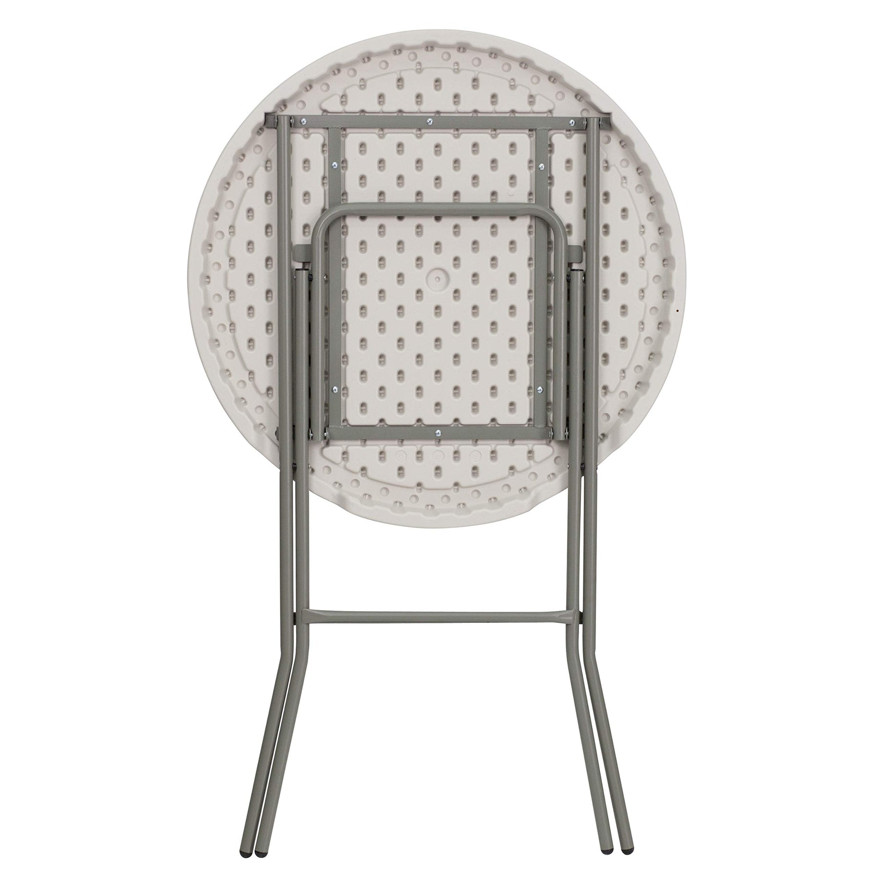 Flash Furniture 2.63 ft Plastic Round Folding Bar Table, Granite White view 7